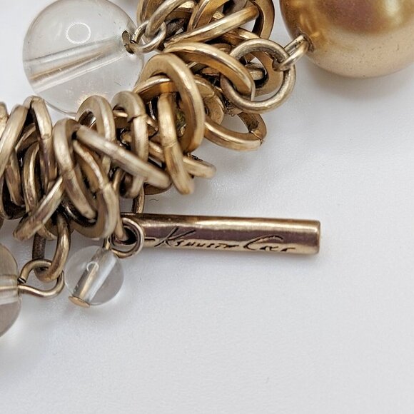 Kenneth Cole New York Gold Tone Stretch Beaded Bracelet - Picture 2 of 5
